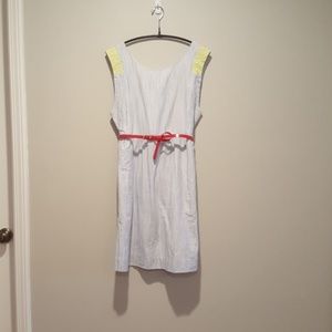 Seersucker embroidered dress